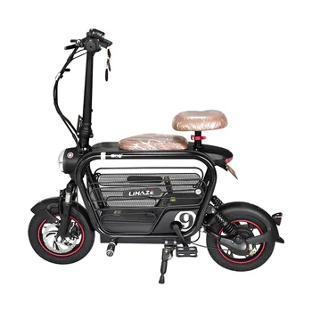 Электрический велосипед с литиевой батареей 48 В, корзина для переноски, мини-2-колесный женский рабочий электрический велосипед